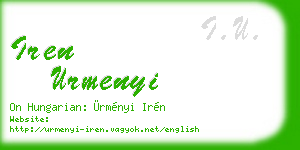 iren urmenyi business card